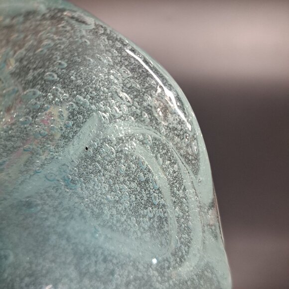 Murano Light Blue Bubble Art Glass Trinket Bowl - Picture 10 of 13